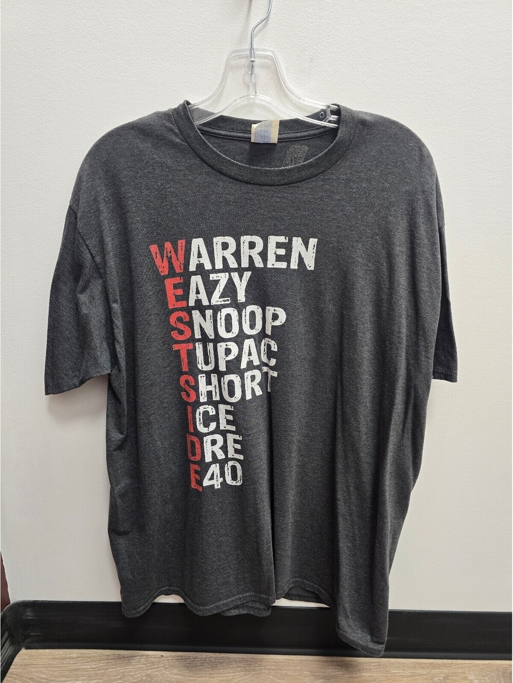Westside Rap Tupac Snoop Dre Eazy-E T-Shirt XL Charcoal Gray